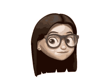 an emoji of a woman wearing glasses and smiling on a white background .