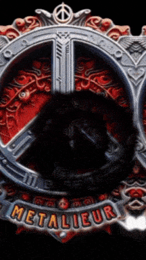 a badge with a peace sign and the words metallieur on it