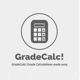 a logo for grade calc that shows a calculator