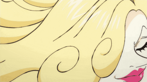 a cartoon drawing of a woman 's face with blonde hair
