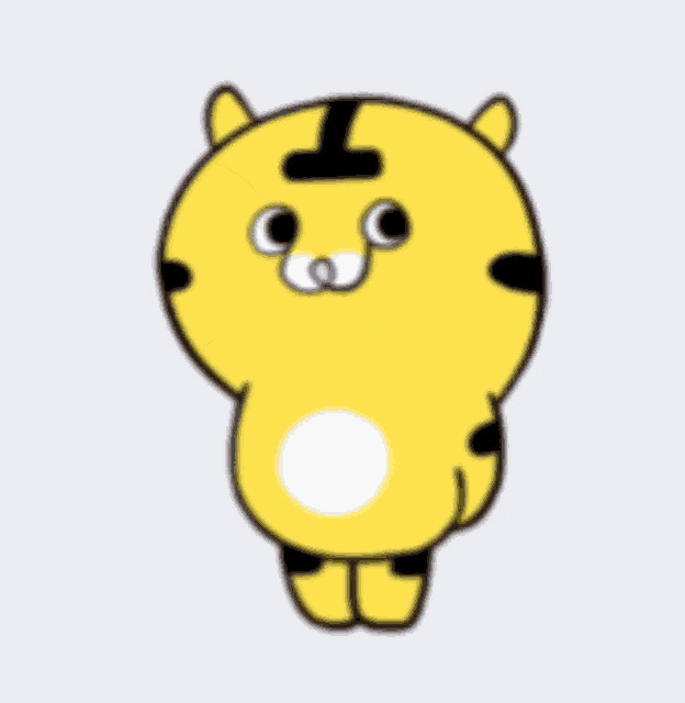 a cartoon tiger is holding a pink heart in its paws