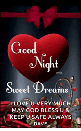 a picture of a red heart with the words good night sweet dreams