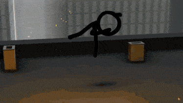 a drawing of a stick figure with a circle around its head