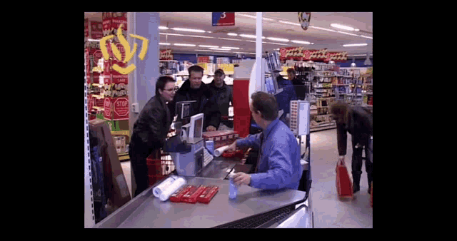 Super Market Checking Out GIF - Super Market Checking Out Running Away GIFs