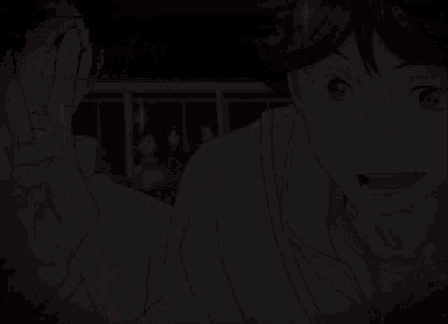 a couple of anime characters are making a peace sign