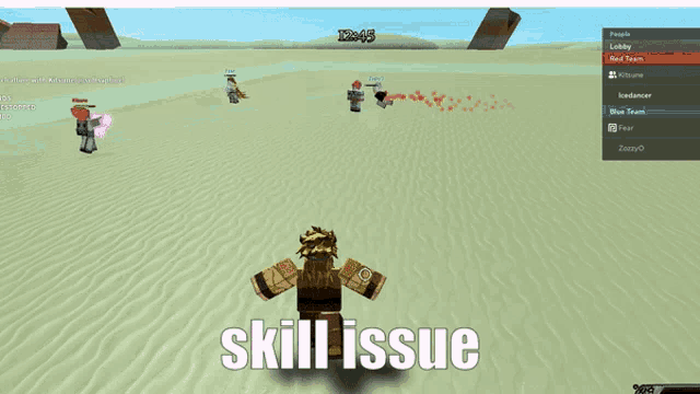 a screenshot of a game with the words skill issue