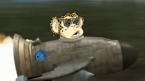 a cartoon monkey wearing sunglasses is sitting on top of a missile