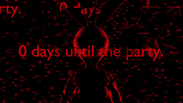 a red background with the words 0 days until the party written in red