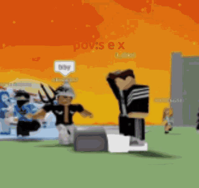 a screenshot of a video game with the words pov 's ex