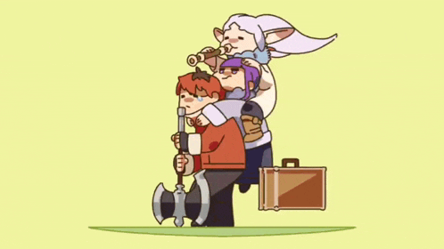 a cartoon illustration of a man carrying two children on his shoulders