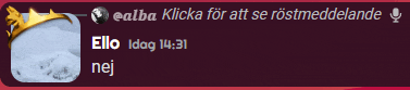a purple background with a gold crown and the words " klicka för att se rostmeddelande "