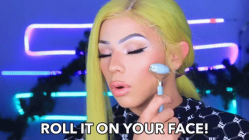 Roll It On Your Face Face Roller GIF - Roll It On Your Face Face Roller Skin Care GIFs