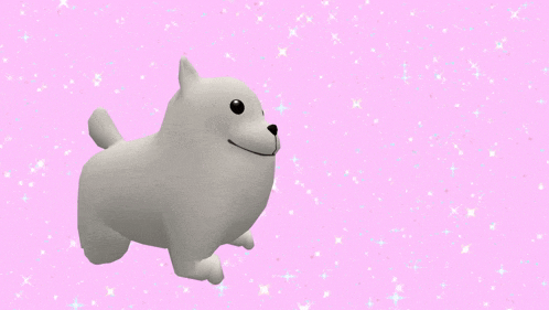 a pink background with a white dog and the words " this is a pup " on it