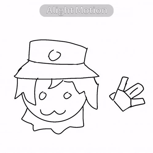 a black and white drawing of a person with the word alight motion under it
