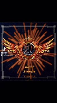a picture of a woman with wings and the words royal sinners on it