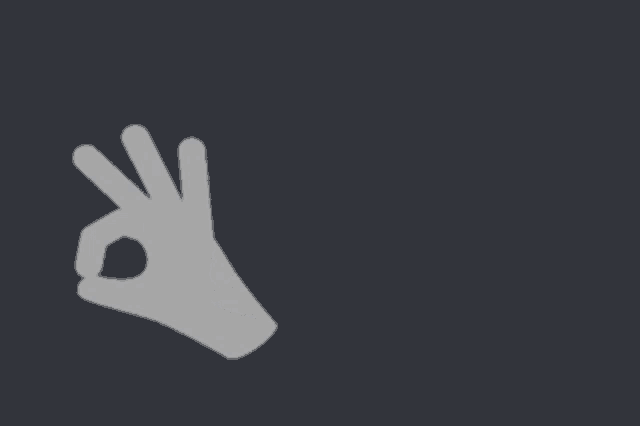 a hand is making an ok sign next to a cartoon eye