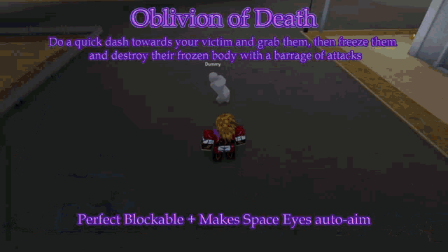 a screenshot of oblivion of death shows a character