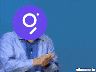 a blue background with blobs in white letters
