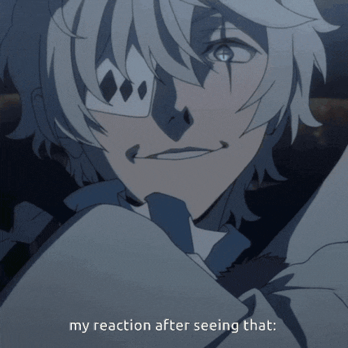 a close up of a person with the words " my reaction after seeing that " on the bottom