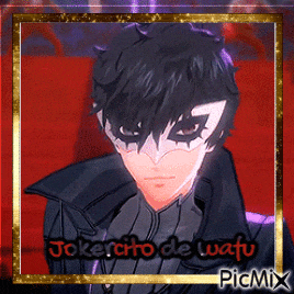 a picture of a man with a mask and the words jokerito de wafu on the bottom