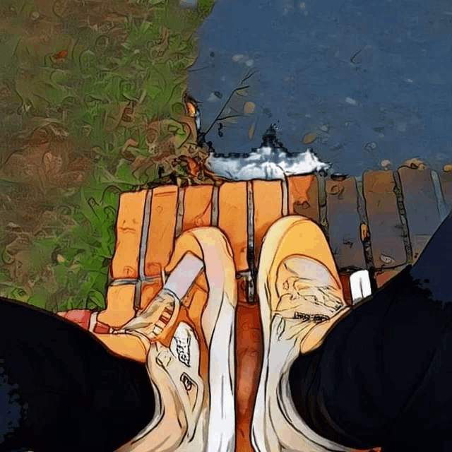 a drawing of a person 's feet wearing a pair of shoes with the letter t on the side