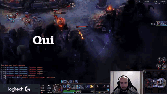 a man playing a video game with the words qui a dit que ce etre fini