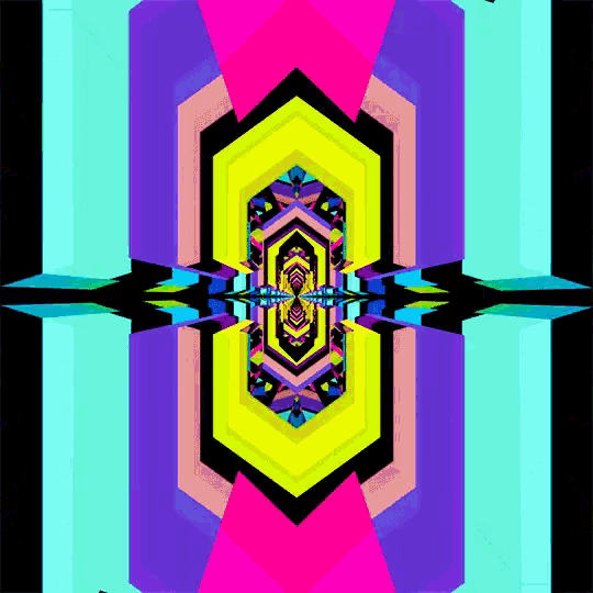 a colorful kaleidoscope with the letter o in the center