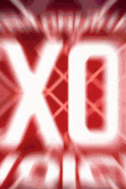 a red background with white letters x and o on it