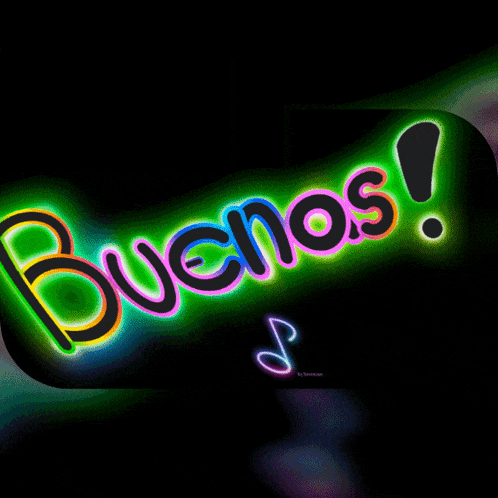 a neon sign that says buenos in spanish