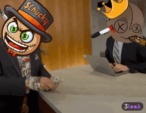 a cartoon character with a top hat that says $ chucky