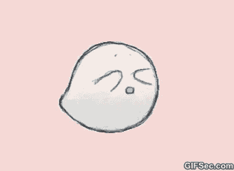 a drawing of a ghost with a sad face on a pink background