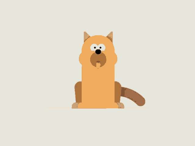 a cartoon dog with its tongue hanging out is sitting down