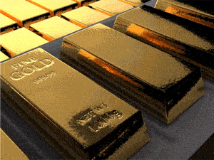 a stack of gold bars that say fine gold on them