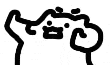 a black and white drawing of a person holding another person 's hand .