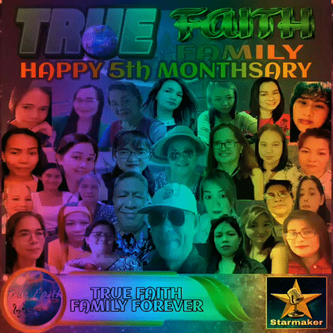 a poster that says true faith family happy 5th month