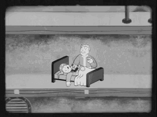 a black and white cartoon of a man and woman in a bed