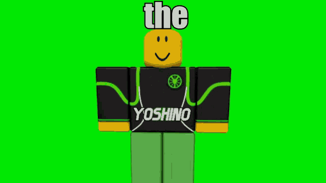 a roblox character with a green wheel on his back