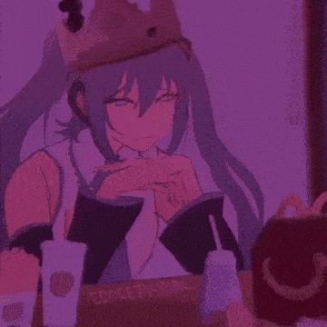 Hatsune Miku Burger King GIF - Hatsune Miku Burger King Sad Anime Girl GIFs