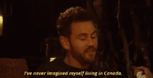 a man with a beard is talking about living in canada