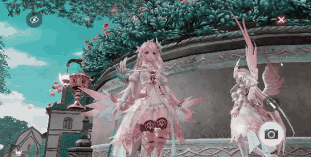 a screenshot of a video game shows a woman in a white dress