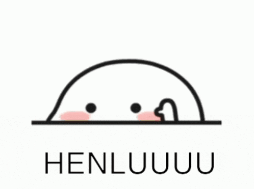 a cartoon drawing of a circle with the words henluuuu on it .