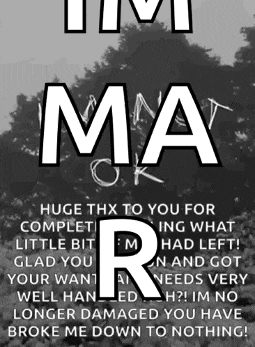 a huge thx to you for completing what little bit i 'm had left