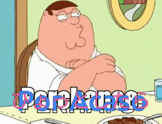 peter griffin from family guy is sitting at a table with a plate of food