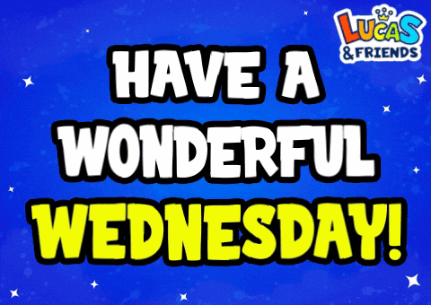 a blue background with the words have a wonderful wednesday in yellow letters