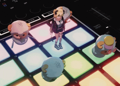 a sheep is standing on a keyboard that says tempo