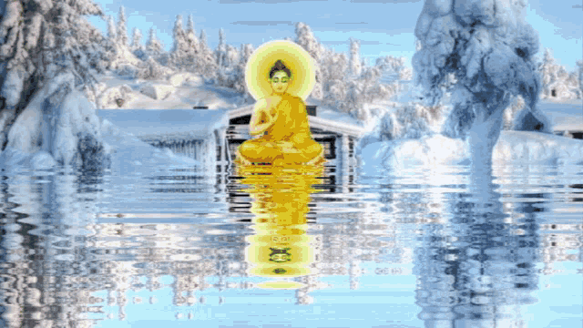 Lord Buddha Water GIF - Lord Buddha Water Snow GIFs