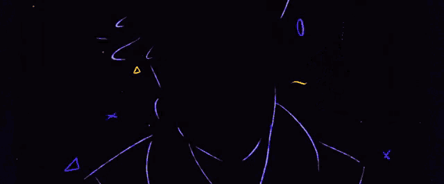 a black background with a yellow lightning bolt and a cross