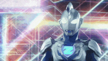 a cartoon character with the letter z in his chest