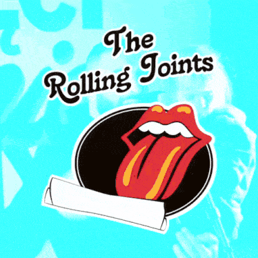 a poster for the rolling joints with a tongue sticking out of it