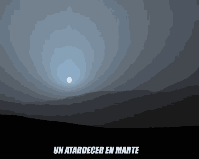 a picture of a sunset with the words un atardecer en marte below it